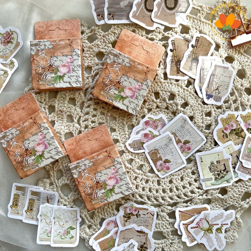 

45pcs Sticker Desain bunga flowers deco sticker pack journal scrapbook jurnal diary kraft buku catatan