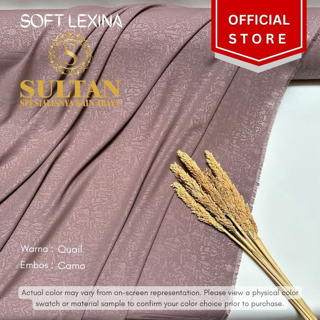 50CM EMBOS CAMO SOFT LEXINA QUAIL KAIN ABAYA SULTAN (MEREK LAMA: SOFT LEXUS)