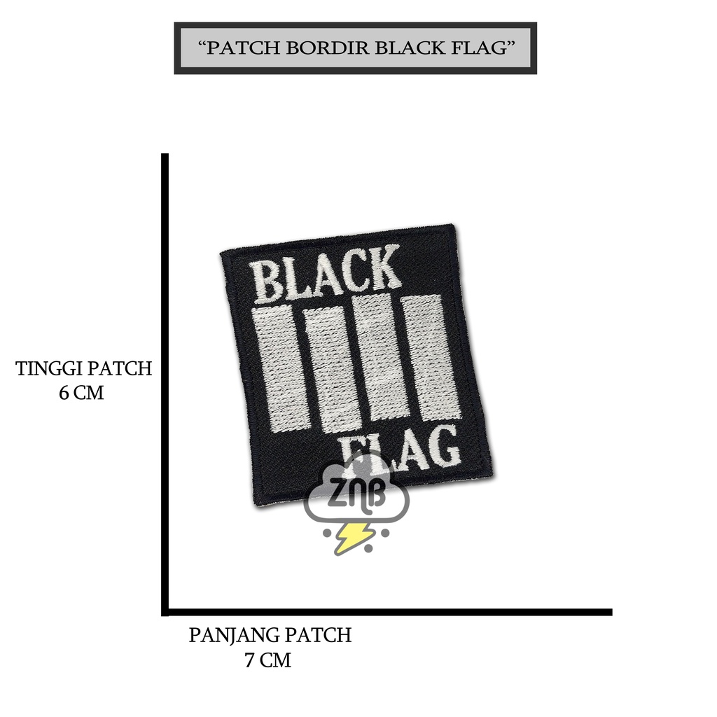 PATCH BLACK FLAG PATCH MUSIK/BAND PATCH PUNGGUNG TEMPELAN JAHIT