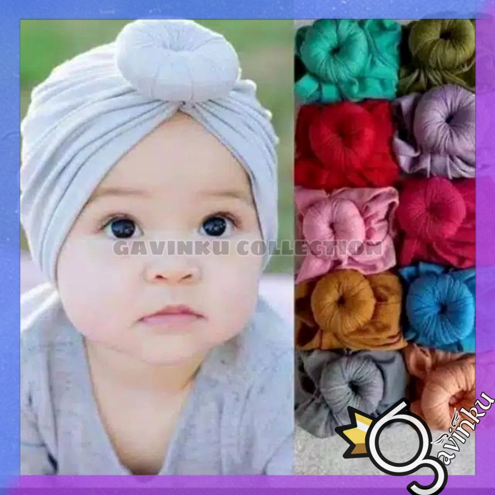 Turban Bayi Perempuan Donat Knot Simpul Newborn Anak Umur 0 1 2 3 4 5 6 7 8 9 10 11 12 Bulan Usia Tahun Lucu Terbaru Jilbab Instan Busa