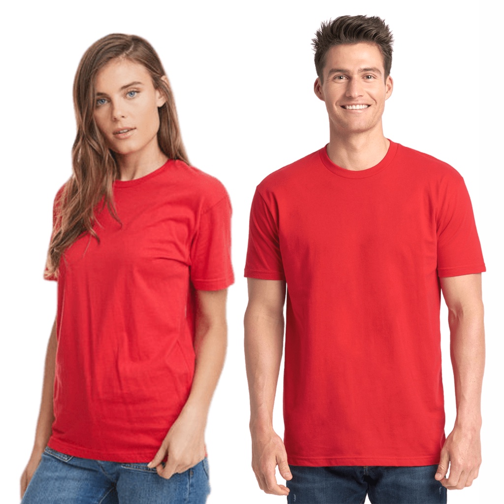 Baju Kaos Warna Merah 17 agustus Lengan Pendek Polos O Neck Unisex Bahan Katun Combed 30s Adem Kualitas Premium