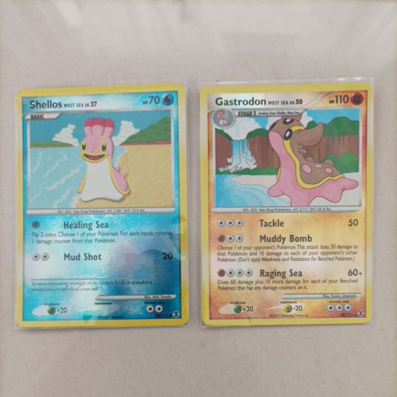 POKEMON SHELLOS AND GASTRODON WEST SEA RISING RIVALS REVERSE FOIL SET