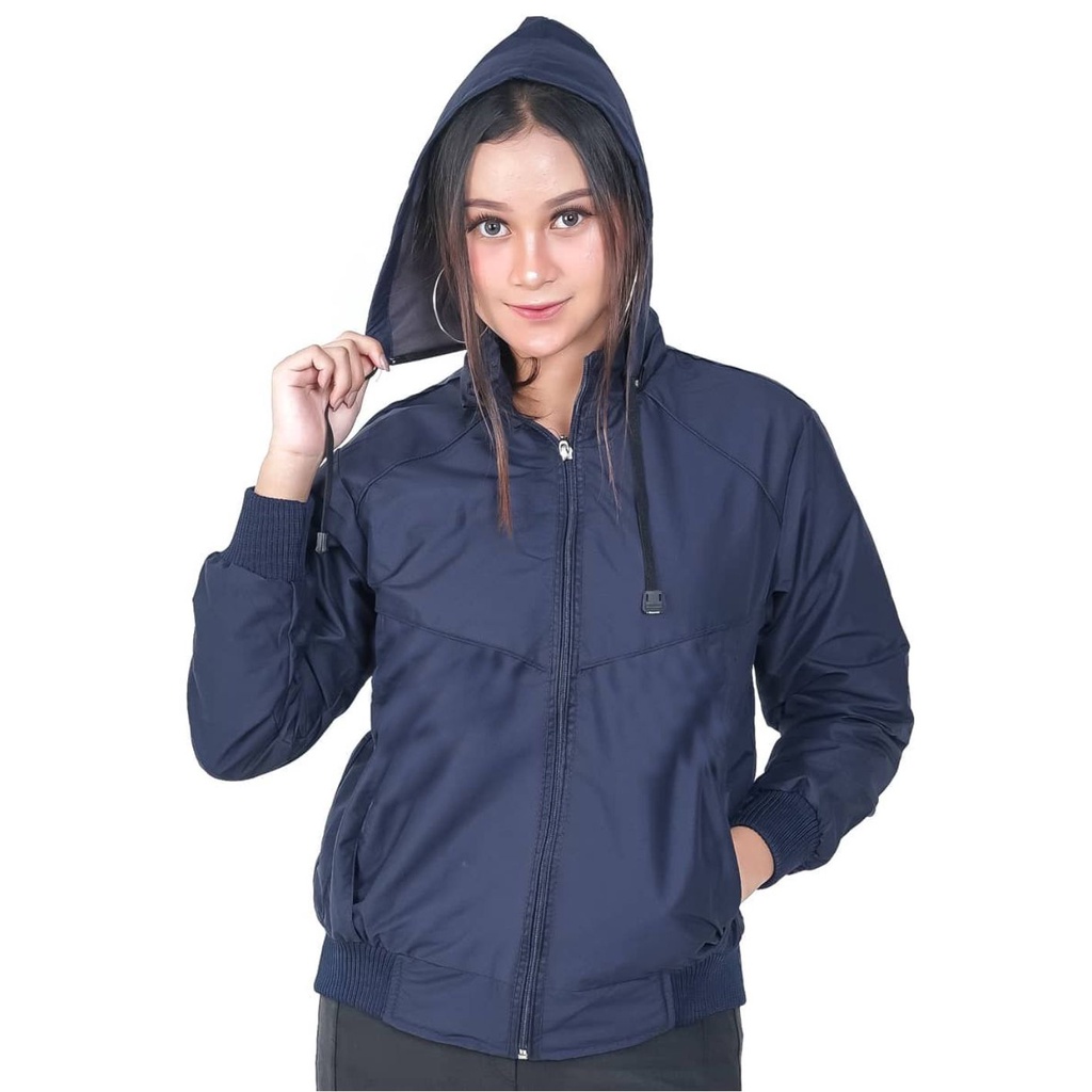 Jaket Parasut Taslan Wanita Bolak Balik Hoodie Bisa Di Lepas Waterproof Anti Air Original Distro Premium