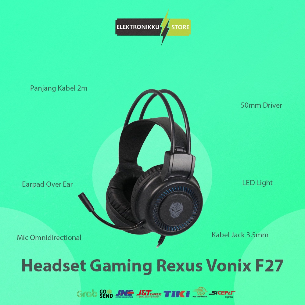 Headset Rexus Vonix F27 Gaming Headphone Komputer PC Laptop HP