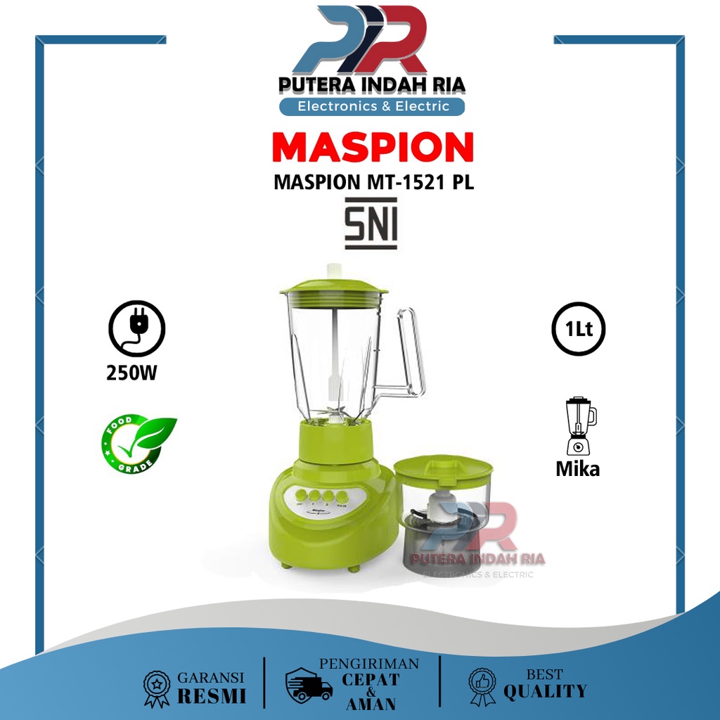 Blender MASPION 1,5 Liter 2in1 MT-1521PL / MT 1521 PL Plastik Mika