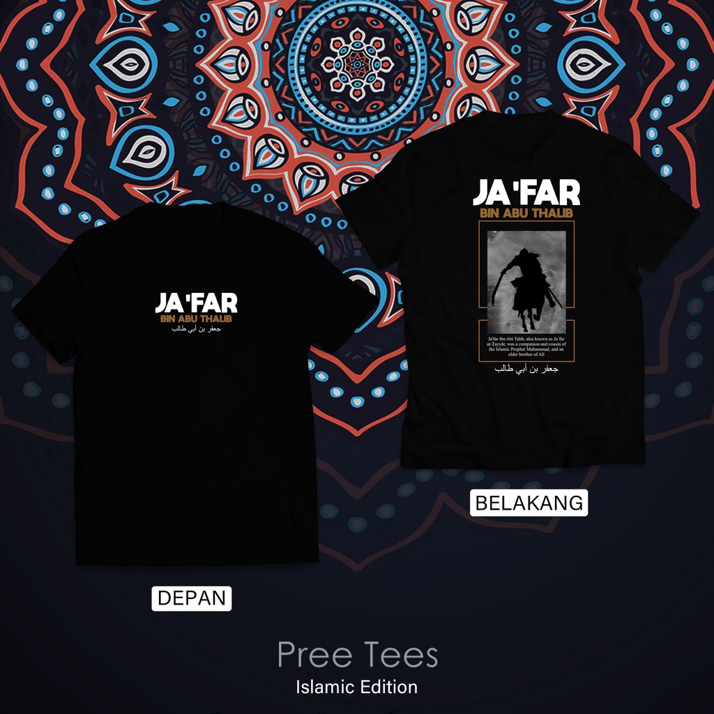 Kaos Muslim Tokoh Islami JAFAR BIN ABU THALIB Cotton Combed