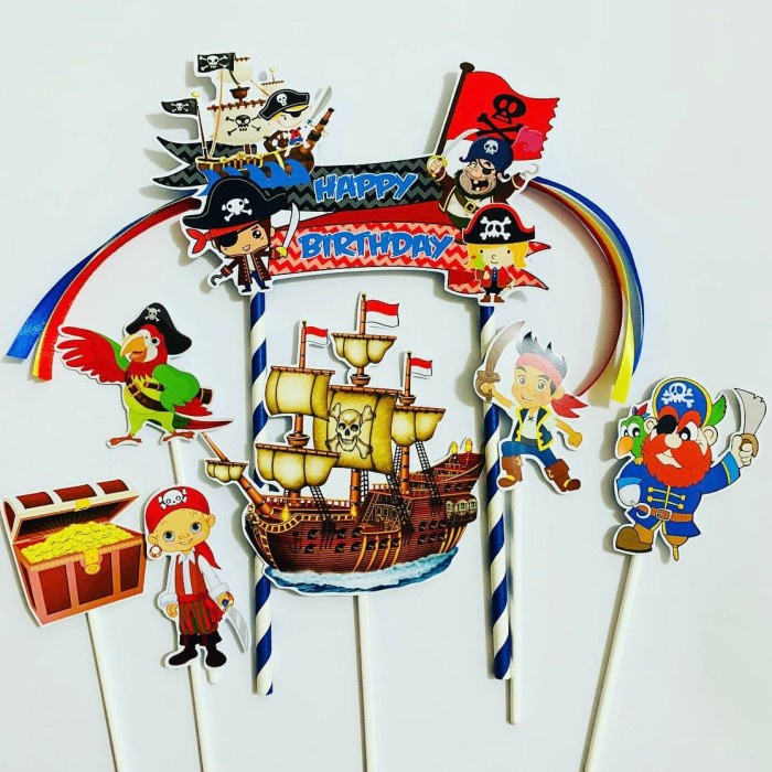 Terlaris Pirates / Bajak Laut Topper Cake Birthday / Hiasan Kue Ulang Tahun