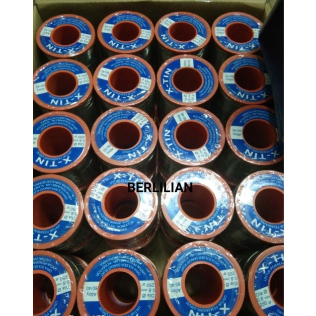 Timah Solder 0,8mm Jual per/1kg Merek X-TIN 1kg isi 4rol