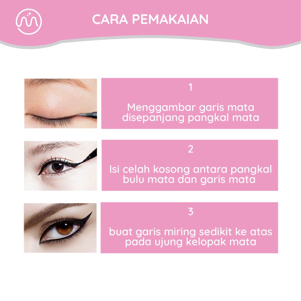 MINIPINK Waterproof Eyeliner - Tahan Lama dan Anti Noda Tahan Air dan Long Lasting MP006