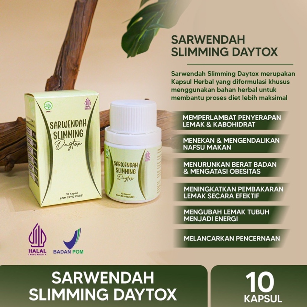 [ FREE GIFT ] Sarwendah Juice Slimming Daytox - Kapsul Penurun Berat Badan BPOM