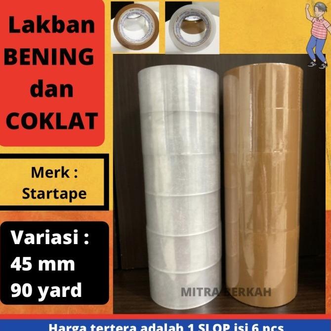 

Lakban Coklat Bening 1 Slop isi 6 Roll Star Tape 45mm 48mm JUAL