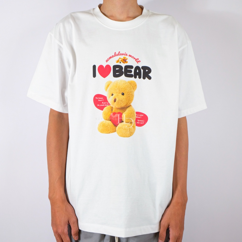 ADLV I Love Bear Teddy Bear Tee White