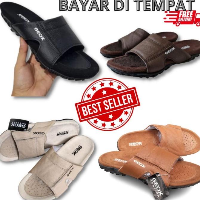 Sendal Pria Sendal Kulit Sendal Casual Geox Original -Sandal Slop Pria