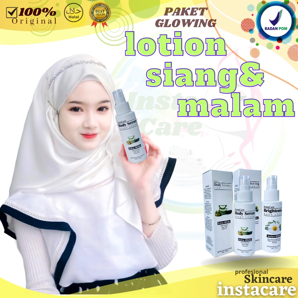 Skincare pagi Night BODY LOTION brightening siang malam handbody paket Pemutih perawatan kecantikan 