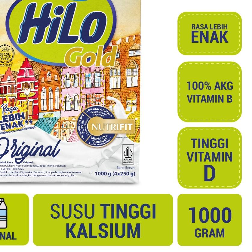 

℗ HiLo Gold Original 1000 gram - Susu Tinggi Kalsium Plain ♘