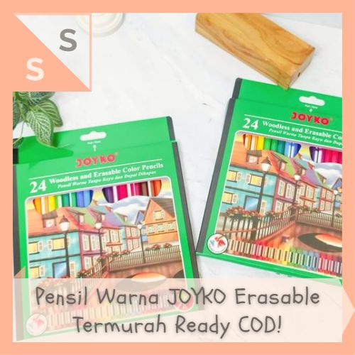 

[simplyshop] Woodless Erasable Color Pencils Pensil Warna Dapat / Bisa Dihapus Joyko Original 100% CP-115 24 Pcs Warna Hexagonal Alat Tulis Menggambar Mewarnai Prakarya Kesenian Anak Sekolah