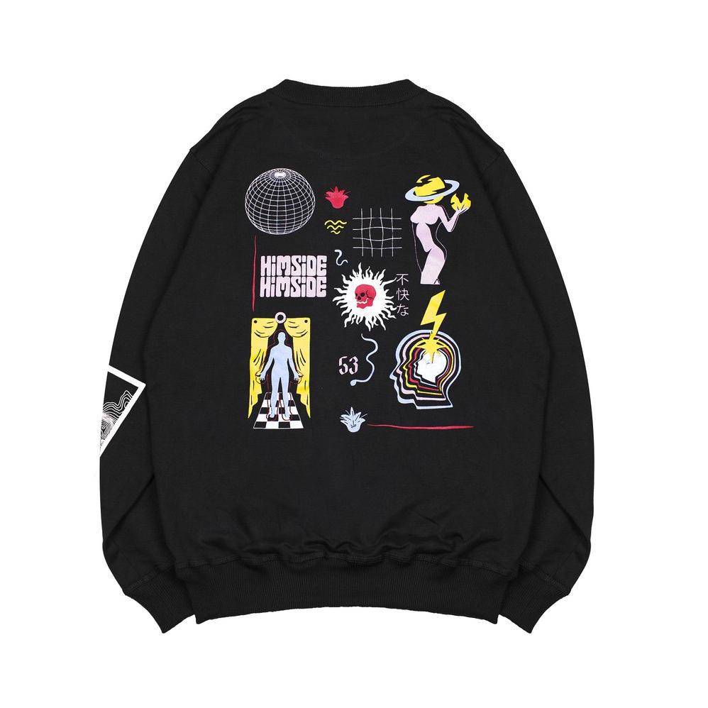 CHEKOUT Himside Sweatshirt - Psycho Black Crewneck