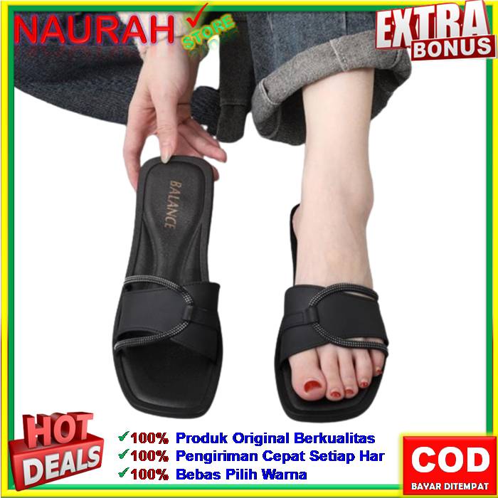 Sandal Balance 1330 Sendal Jelly Hitam Selop Karet Rubber