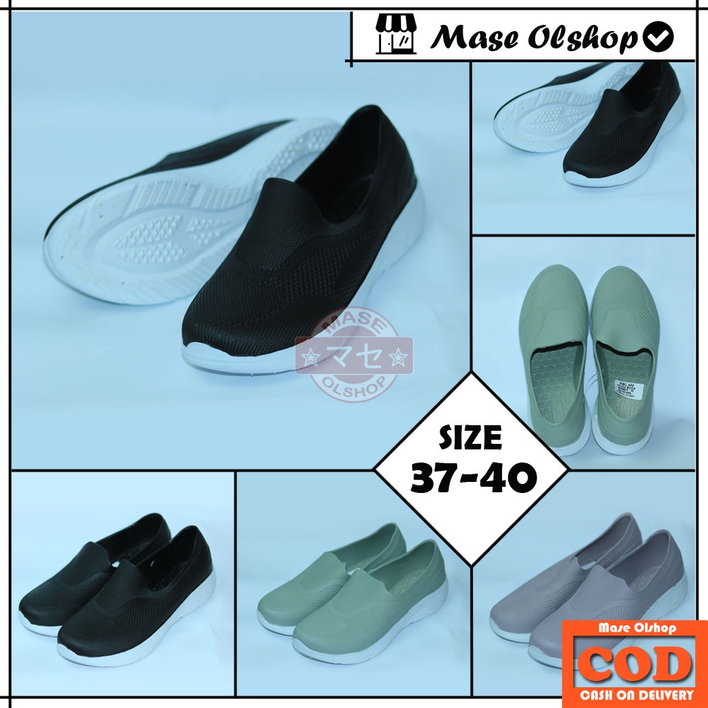 Sepatu Slip On Wanita Bahan Karet ATT SWL498