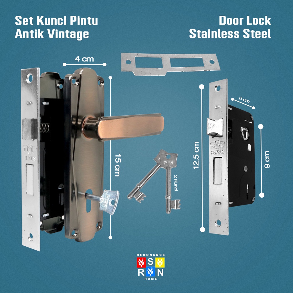 Kunci Pintu Kecil Klasik &amp; Antik Napoli Resonance Home