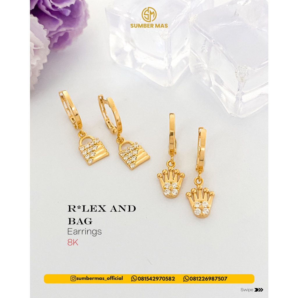 ROL*X &amp; BAG EARINGS 8K - SUMBER MAS