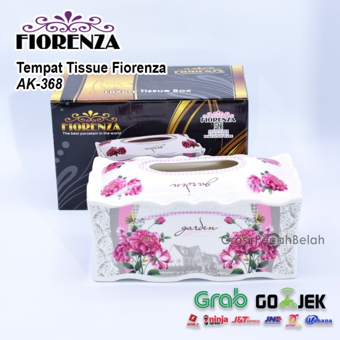 Terlaris Tempat Tisu Tissue Keramik Motif Bunga Fiorenza Ak-368