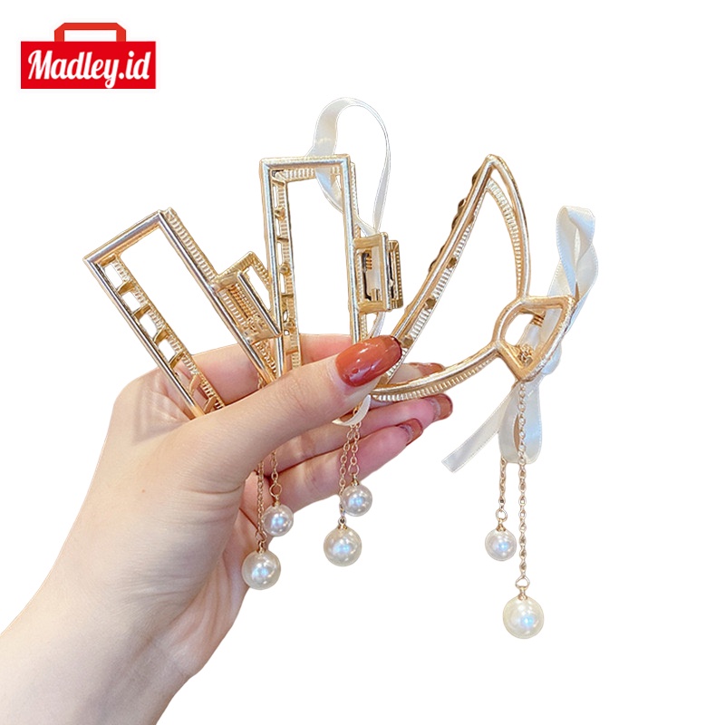 MAdley HAirPin Premium Girl Fashion Wanita Korea Jepitan Besi Hiasan Mutiara Pita Jepit Anak &amp; Dewasa ACC04