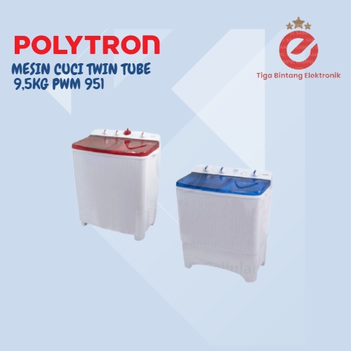 Mesin Cuci 2 Tabung Polytron PWM 951 (9,5KG)
