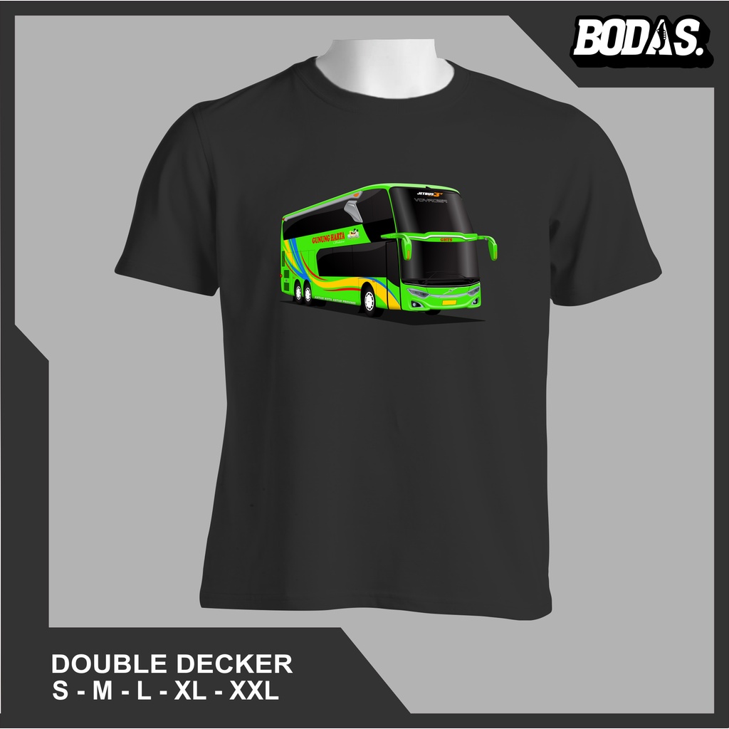 KAOS DISTRO OTOMOTIF BIS JETBUS 3+ SDD DOUBLE DECKER  &UHD GUNUNG HARTA