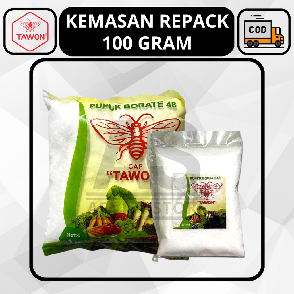 Pupuk BORATE 48 Pupuk Mikro Boron Kemasan Repack 100 Gram Original Cap Tawon BORATE48