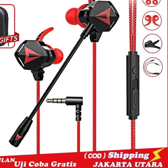 ۞ ⚡Headset Gaming N5 PUBG Bass Noise  with Mic Mobile Earphone Gaming Murah Hifi Handsfree ☇