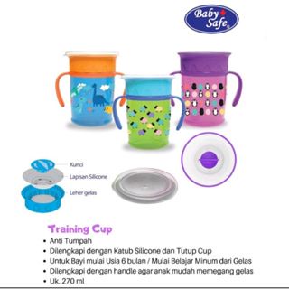 *NEW* BabySafe 360 Sipper Cup With Handle AP013 Gelas Anak Bayi Anti Tumpah 270ML 270 ml