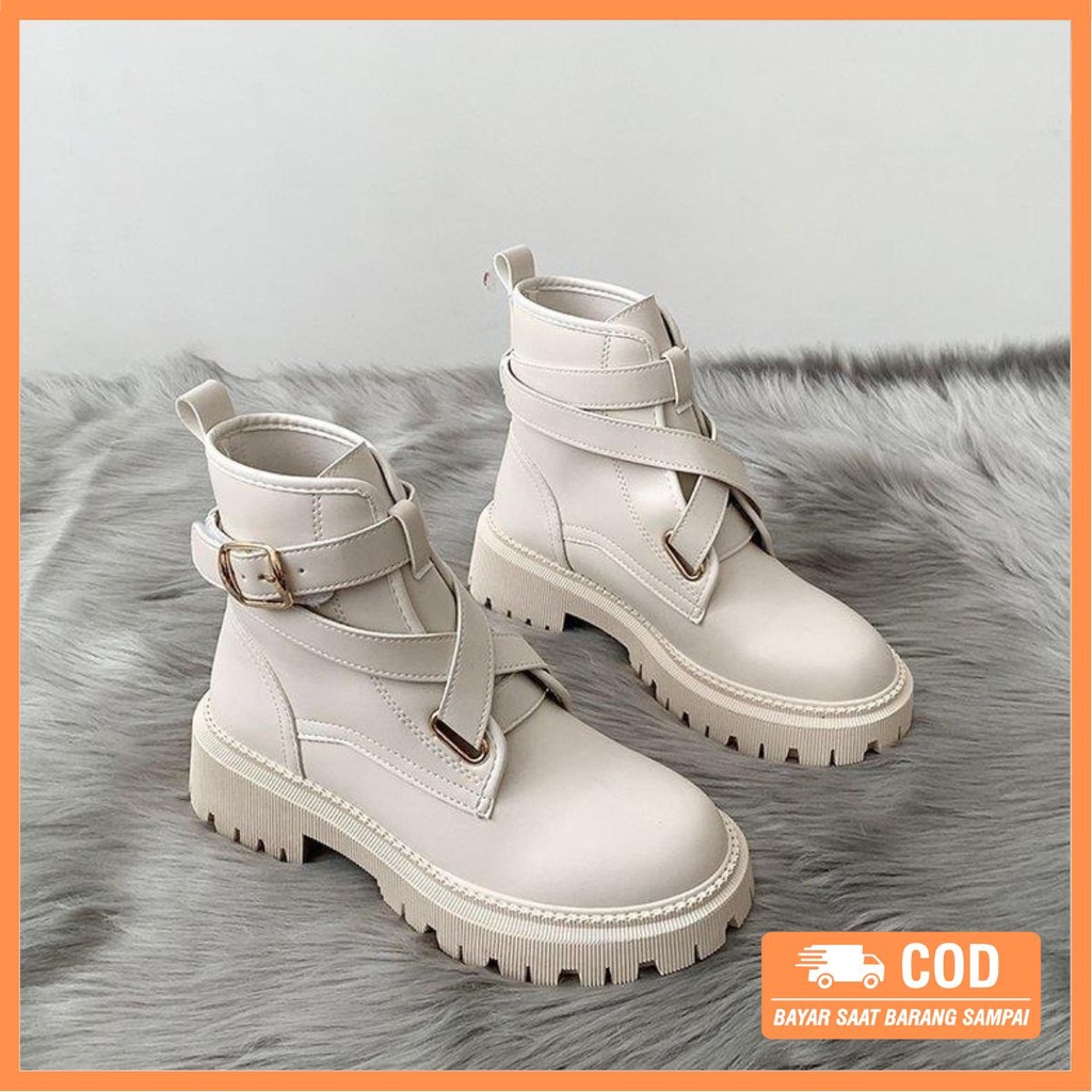 [ ORIGINAL IMPORT ] Sepatu Boots Velco Wanita Korea Import Premium Quality SI185