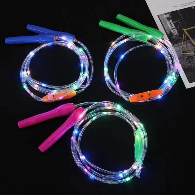 TALI Skipping anak LED Rainbow Tali Jump Rope Mainan Anak