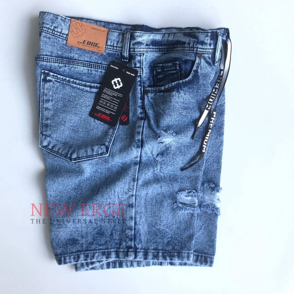 PALING DIMINATI Celana Pendek Jumbo Sobek Robek Wiscer Jeans Pria Ripped Distro Keren Kekinian Origi