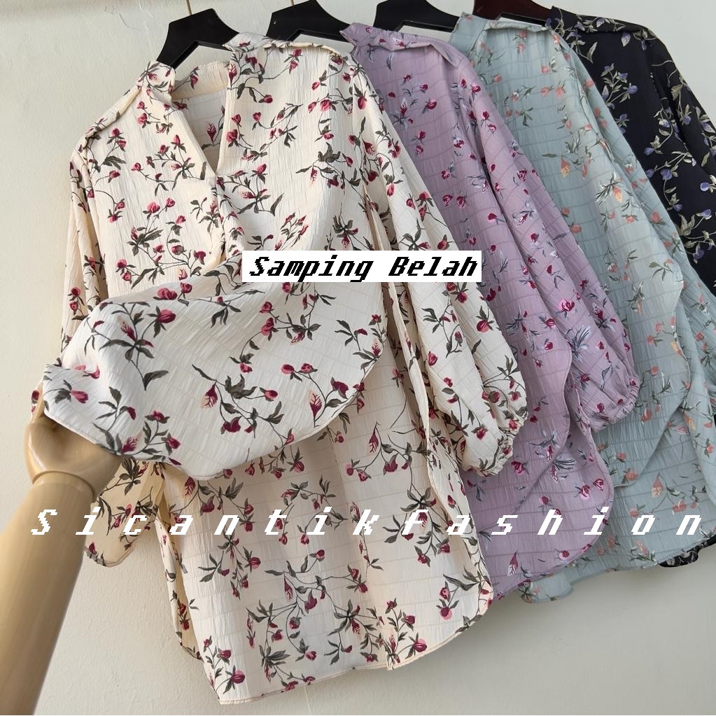 Kemeja Blouse wanita Lady Crush / Kemeja Style Korea / Blouse Motif Kringkel