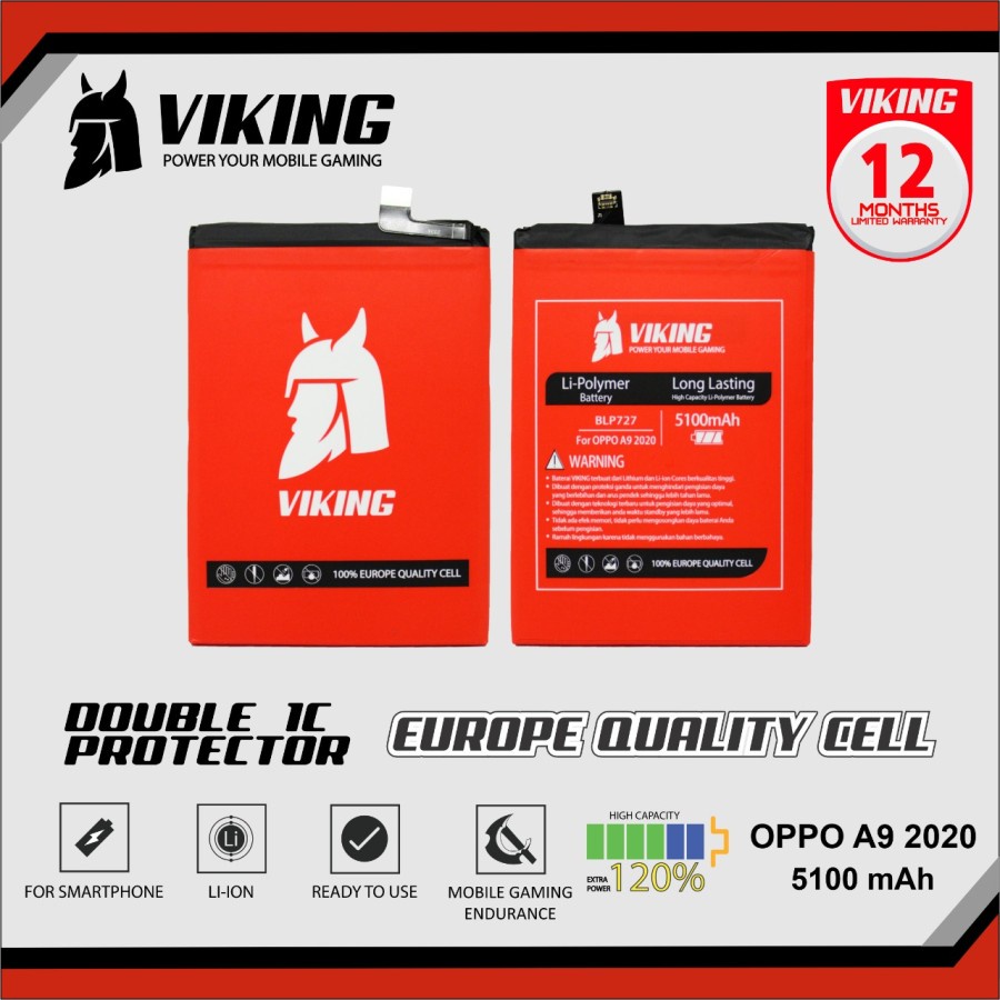 Baterai Viking BLP727 - Oppo A5 2020 A9 2020 - Batu Batre Batere