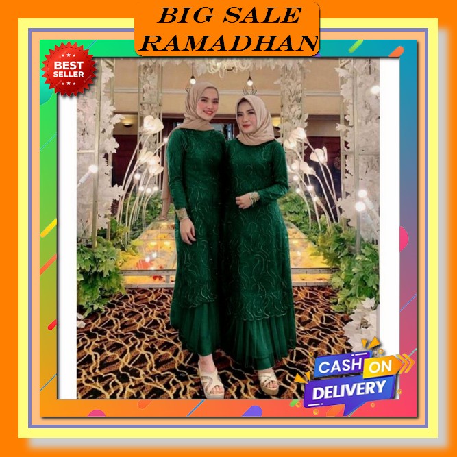 Rinjani Dress Wanita Terbaru 2023 Kekinian Elegant Gamis Bunga Ceruty Babydoll Bunga Viral Geryn Gam