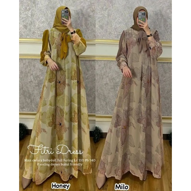 DRESS MUSLIM, Fashion Muslim, baju wanita, dress, gamis, Baju gamis, fashion wanita, Fitri Dress