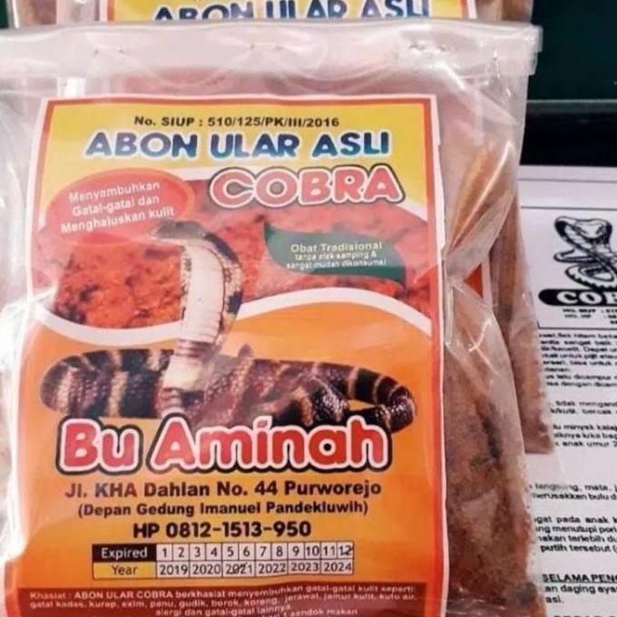 

/////] Makanan Ringan Kering | Abon Ular Cobra Asli 200 Grm | Makanan &