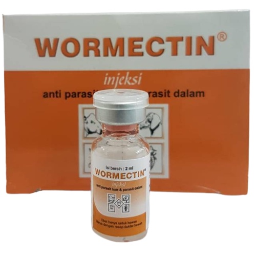 Wormectin 2ml Obat Scabies, Jamur Kutu Gudik Kudis pada Kelinci, Kucing, Anjing