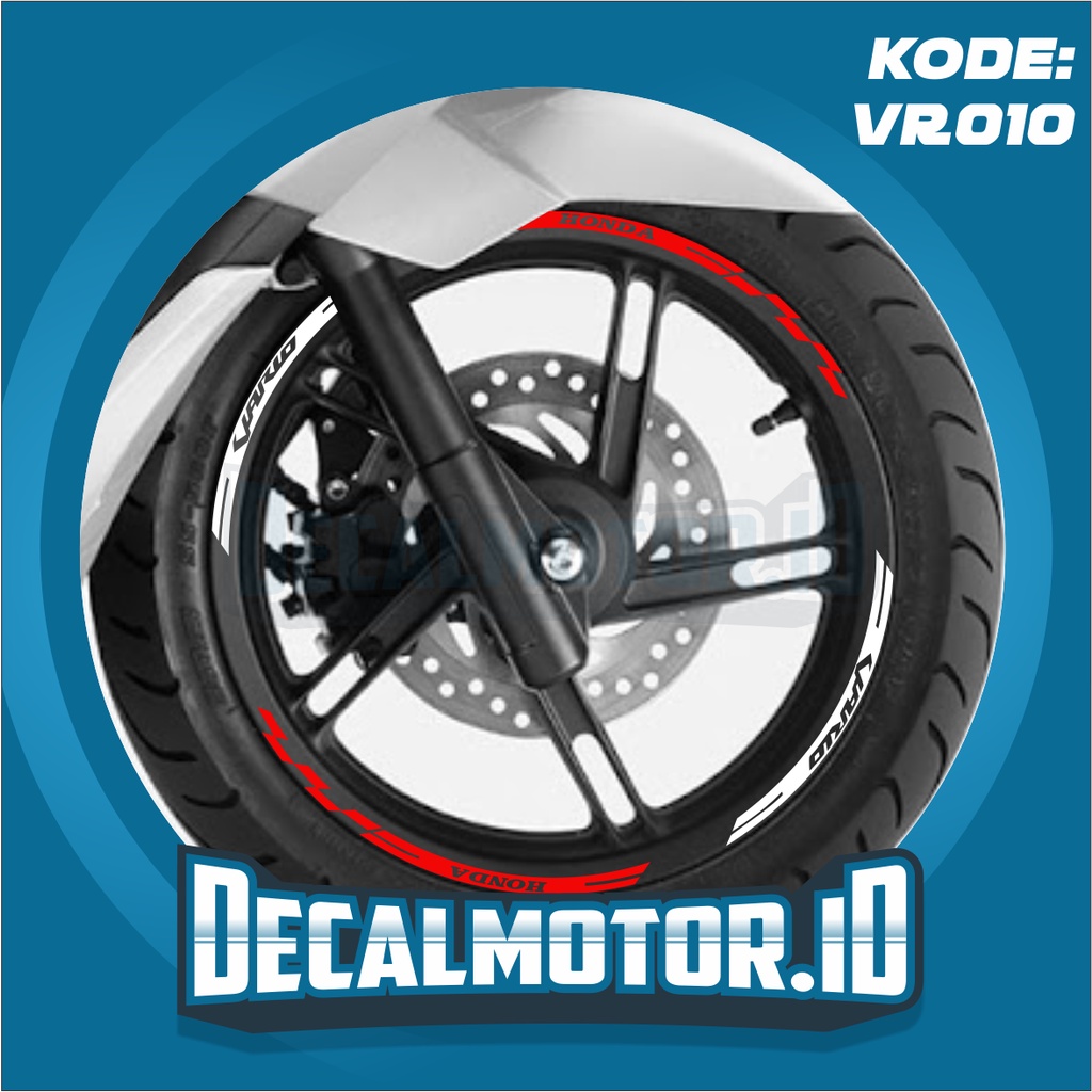 Cutting Sticker Lis Velg vario 150 125 stiker velg sticker velk vario 150 125 VR10 Merah/Kuning