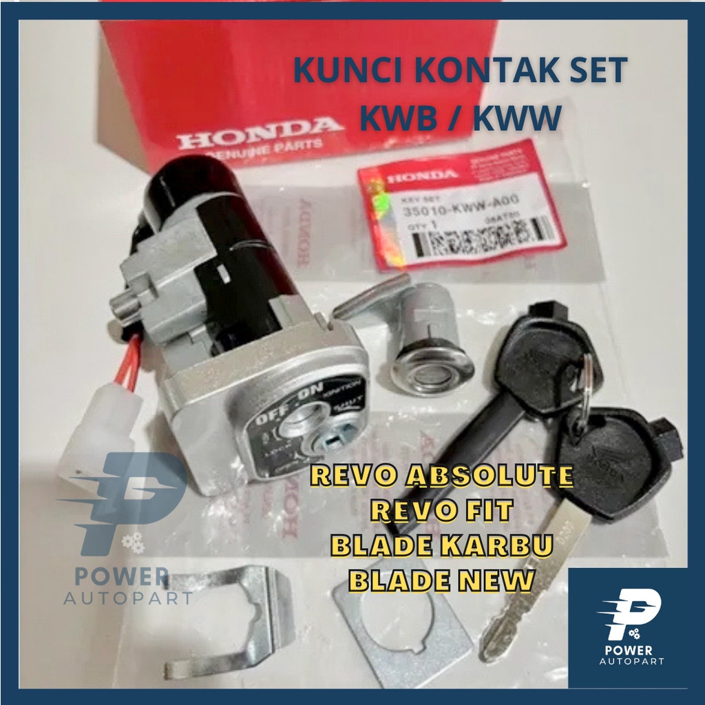 KUNCI KONTAK SET HONDA REVO ABS ABSOLUTE KARBU BLADE KARBU KUALITAS ORIGINAL KEY SET - KWB/KWW