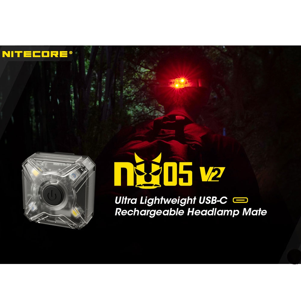 NITECORE Lightweight Headlamp Mate 40 Lumens Standard Version - NU05 V2 - Black