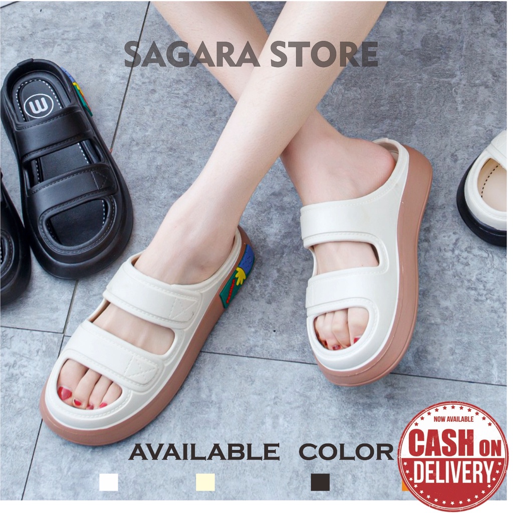 Sandal wedges selop wanita Terbaru 029 /sendal karet jelly perempuan kekinian