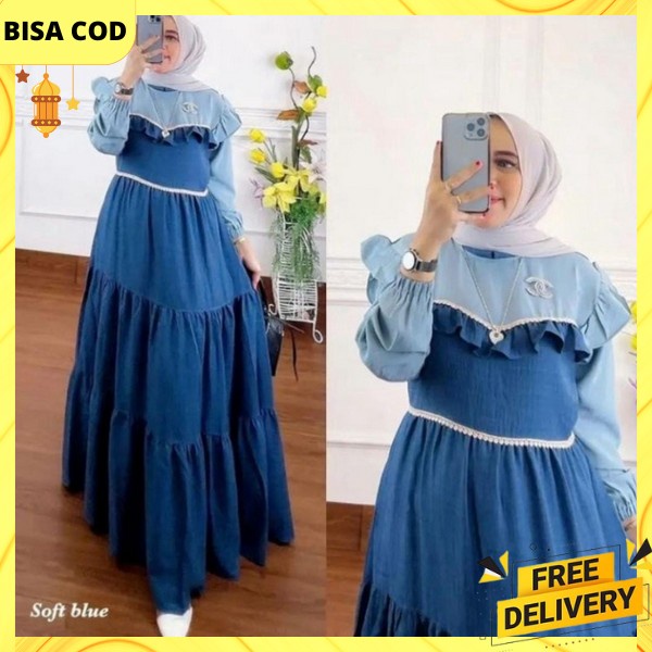 Gsmis Qanita Terbaru 2023 Games Muslim Lebaran Dress Syari Cewek Baju Muslimah Perempuan Gamis Premi