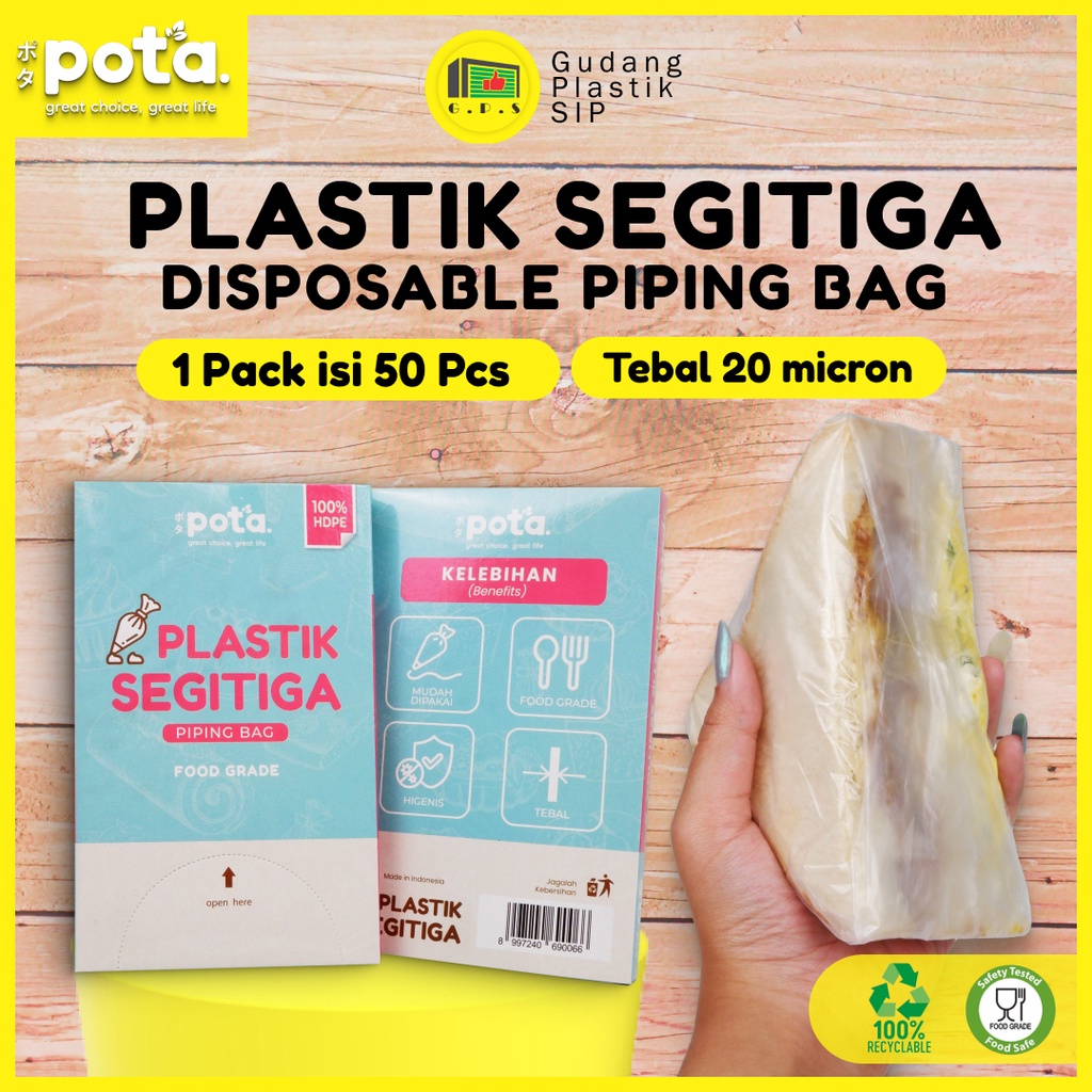 Plastik Segitiga / Plastik Papping Piping Bening isi 50 pcs