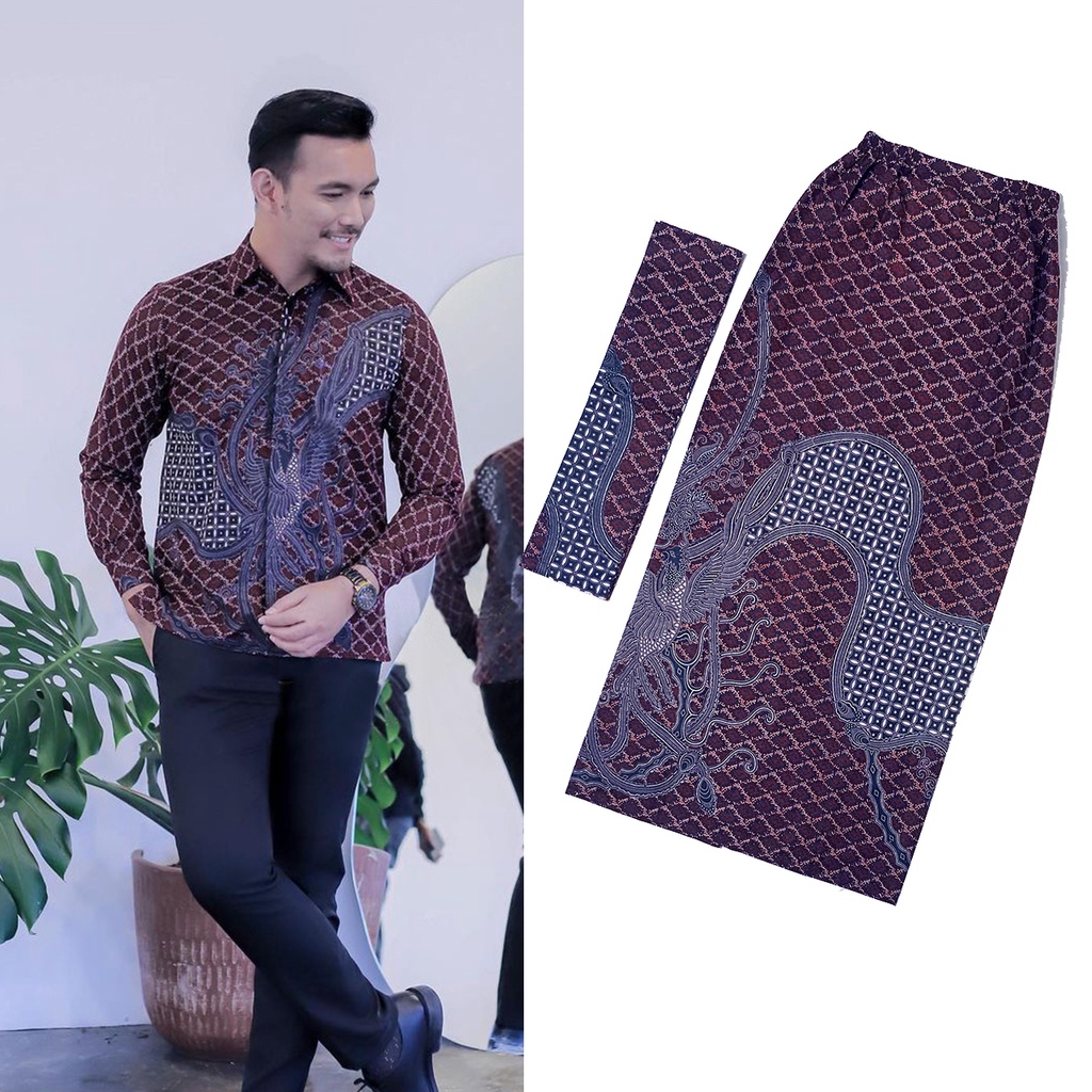 TERBARU (KEMEJA ROK BATIK SARIMBIT) -  Batik Kemeja Motif Modern Lengan Panjang Katun Prima Adem - Rok Span Wanita Allsize - Couple Sarimbit Kondangan Wisuda Lamaran