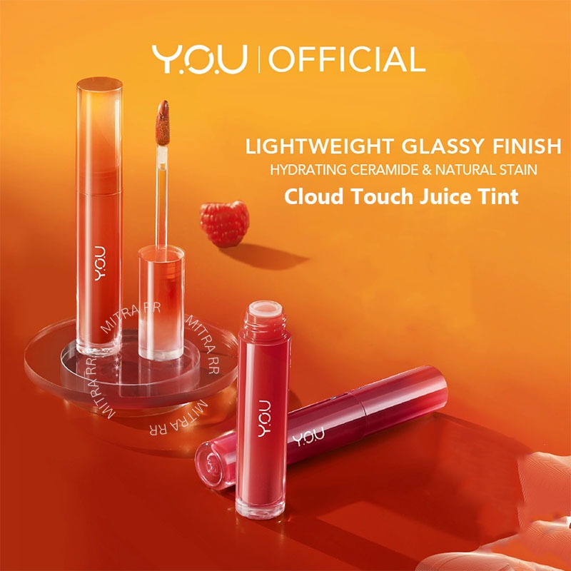YOU Cloud Touch Juicy Tint | Healthy Glow Lips Korean Style | Liptint Gloss with Ceramide Melembapkan Bibir