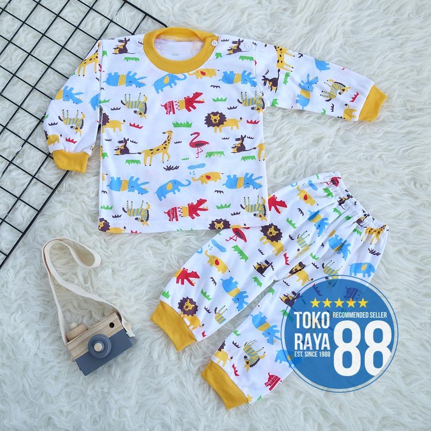 Sale [Spy-Rf15] Toko Raya 88, Setelan Baju Bayi 3-18 Bulan, Red Forest Animal Dp, Kaos Panjang Anak,